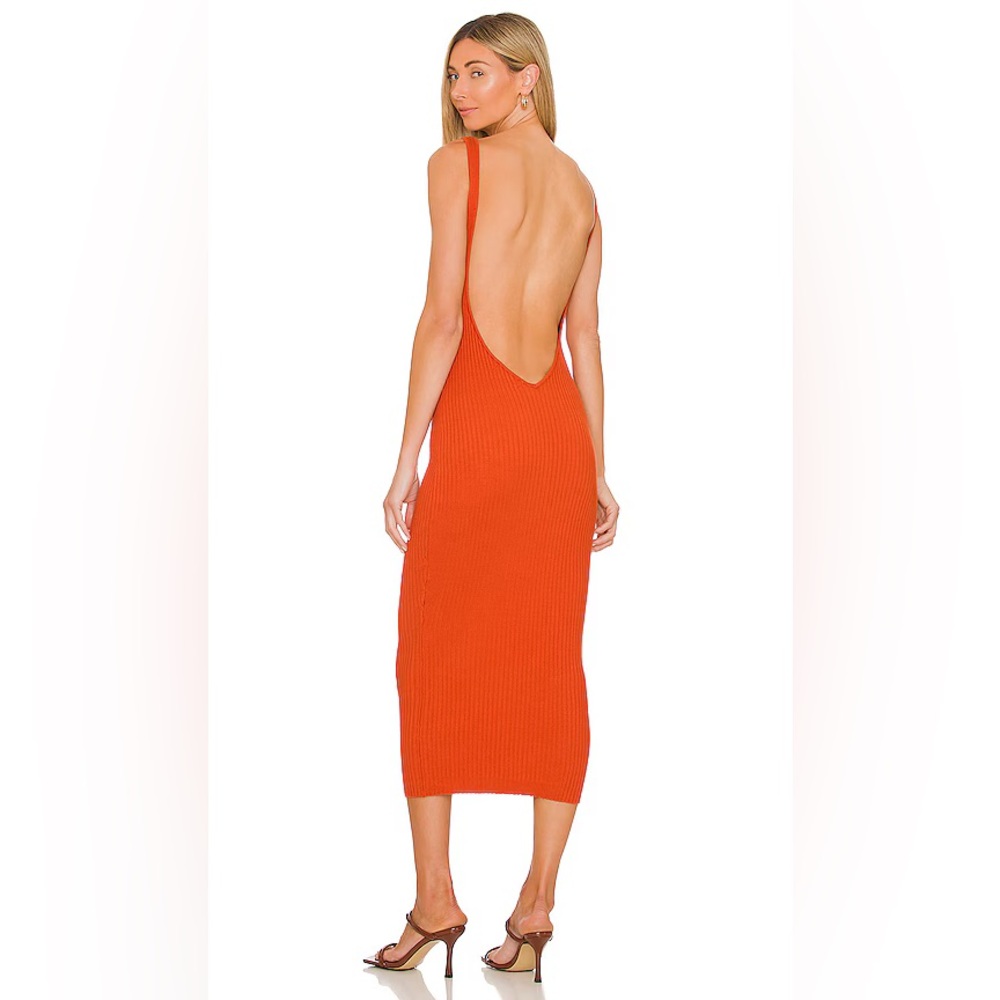 Revolve All The Ways Lamiae rib knit body on with low back in burned orange XS